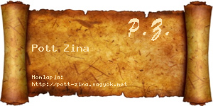 Pott Zina névjegykártya